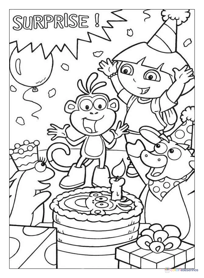 Aniversário para colorir