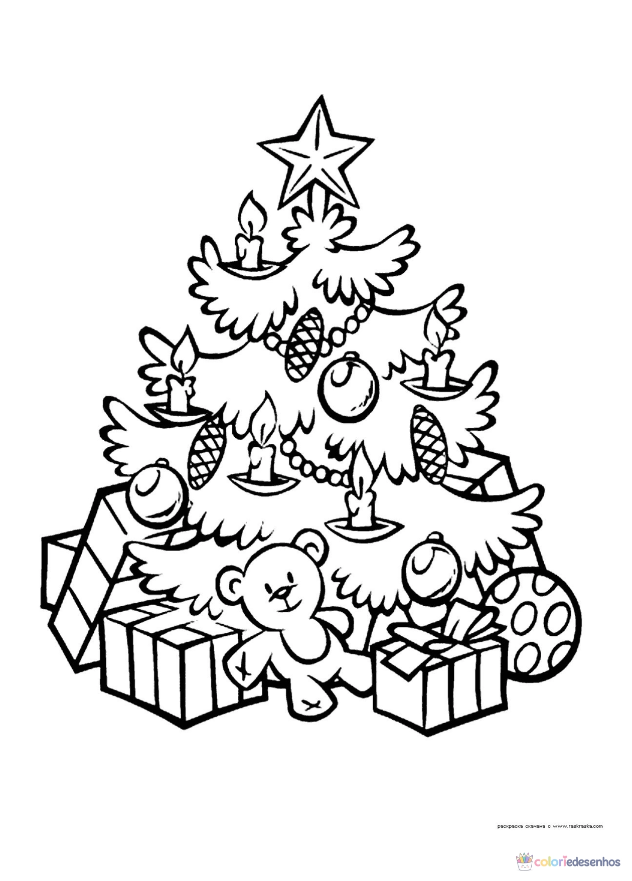 Árvore de Natal para imprimir e colorir para colorir