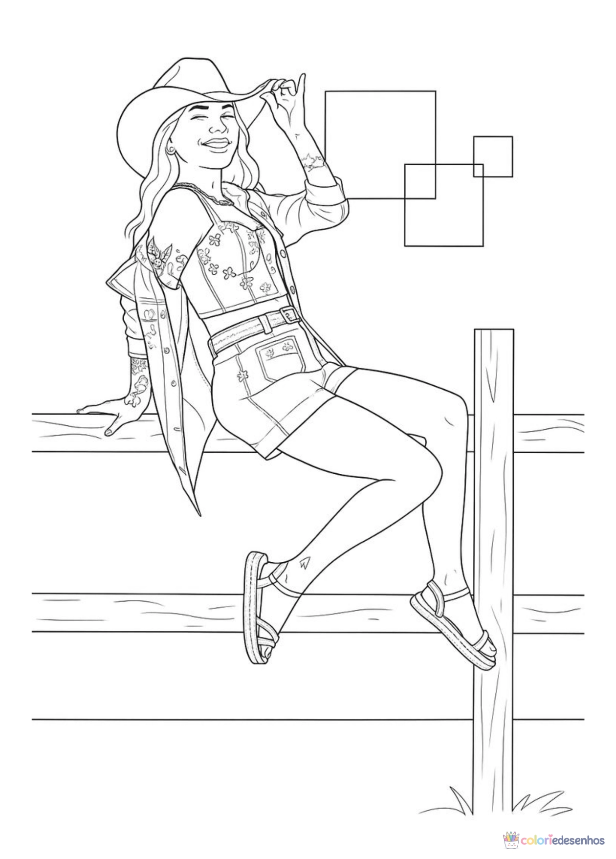 Desenhos de Boiadeirinha para colorir