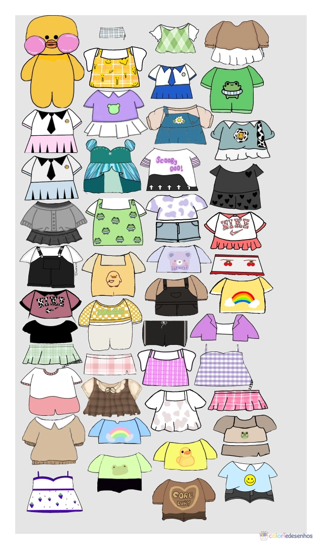 Desenhos de Paper Doll para colorir