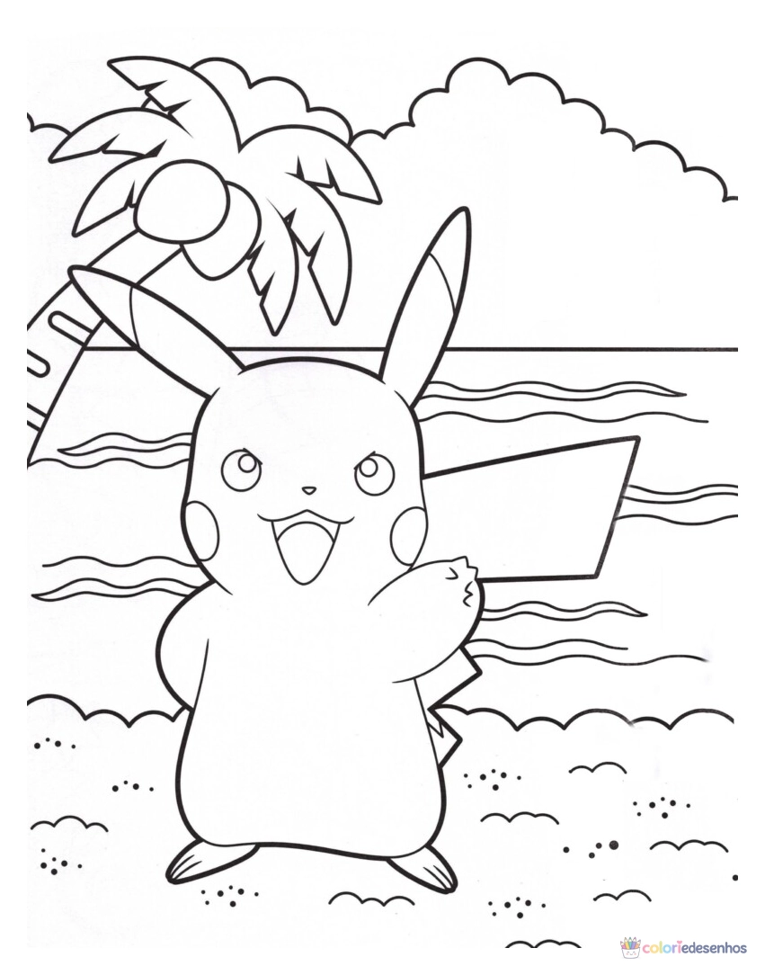 Desenhos de Pikachu para colorir