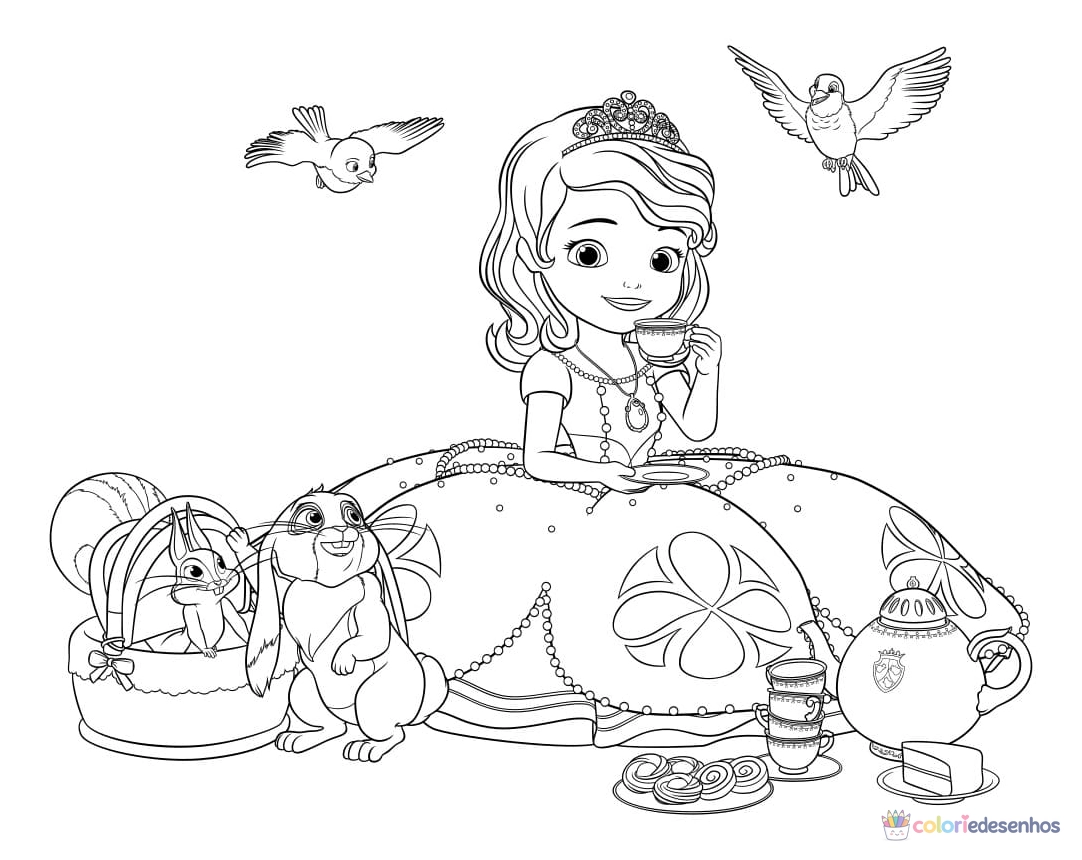 Princesa Sofia para colorir