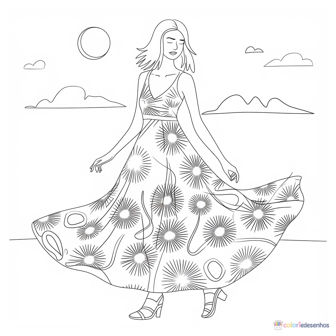 Roupa Fashion para colorir
