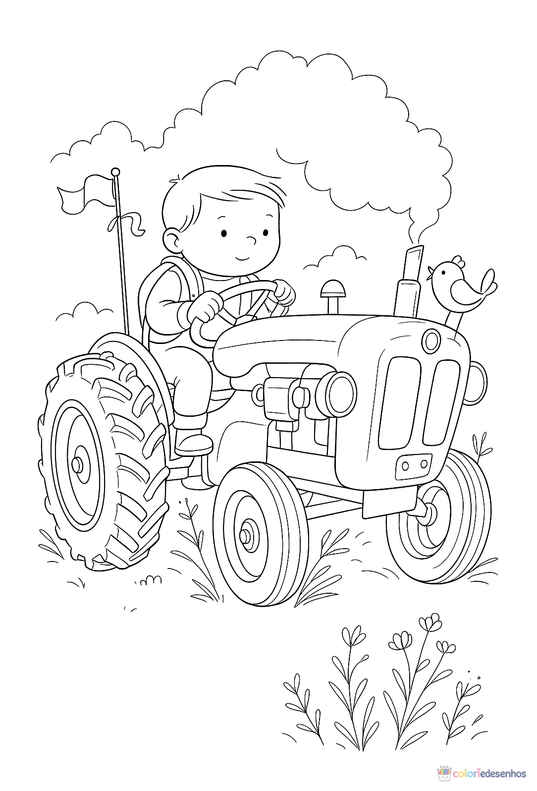 Desenhos de Trator para colorir